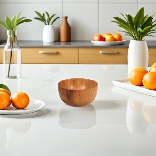 Bol en bois d'acacia de 13 cm anti-brûlure pour soupe chaude et ramen