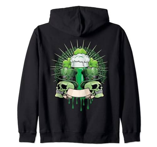 Squelette Love Beer Drinking St Paddys Saint Patrick Day Sweat à Capuche