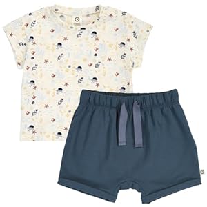 müsli Set aus Babyshorts und Babyshirt Tofu/Hemp/Navy, 92