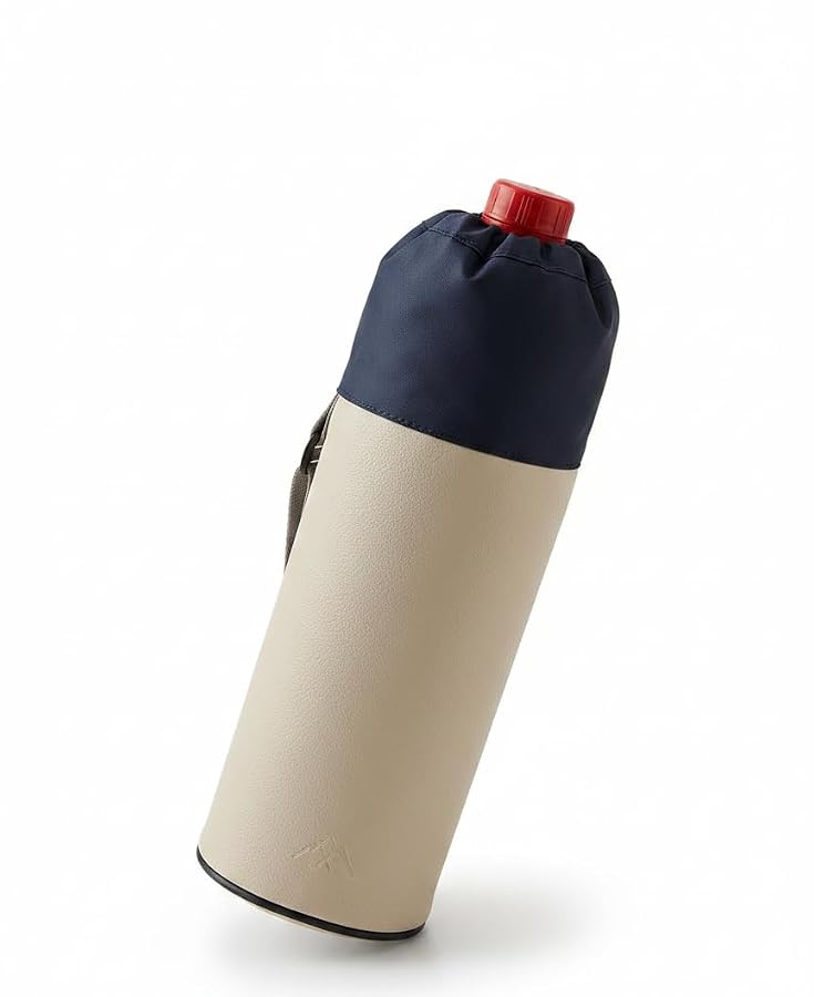 Leather Water Bottle Carrier Thermal Insulated Sleeve for 1 Liter and 1.5 Liter Bottles Adjustable Strap Lightweight Protective Travel Pouch Case