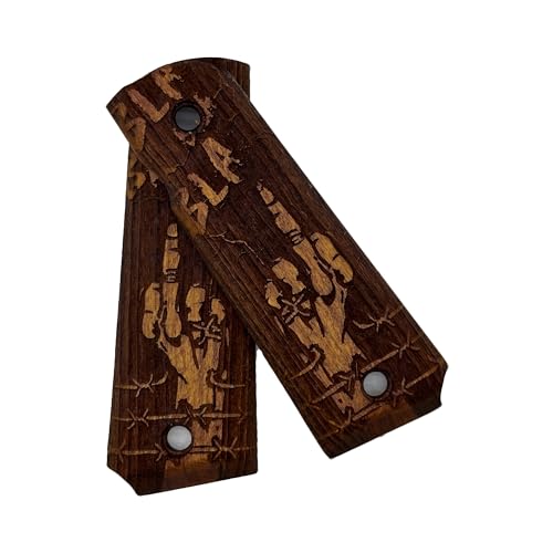 Grips en bois 1911 de qualité supérieure avec découpe Ambi Safety pour Colt et Kimber - 3