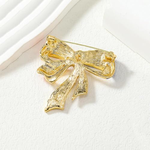 Image of Rhinestone Bowknot USA Flag MAGA Brooch Pin for Women Gold Plated Fashion Crystal Star Blue Red American Patriotic Medal Brooches Dress Accessories Independence MAGA Presidential Election Day