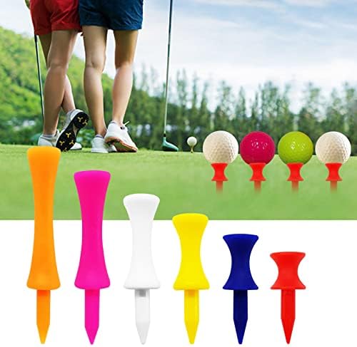 Castle Golf Tees Plastic Unbreakable Mixed Sizes or Same Heights Value 100 Count, Golf Practice Tee for Mats Stable Durable Size 1 1/2, 1 3/4, 2, 2 1/4, 2 3/4 Color Blue Yellow Pink Orange White