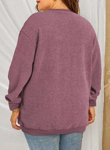 Image of Eytino Women Plus Size Sweatshirt Oversized Crew Neck Long Sleeve Tops