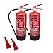 2 x 6kg Pulverlöscher, Feuerlöscher, Autolöscher, ABC Pulver, Pulver Feuerlöscher inkl. Halterung und Prüfschild