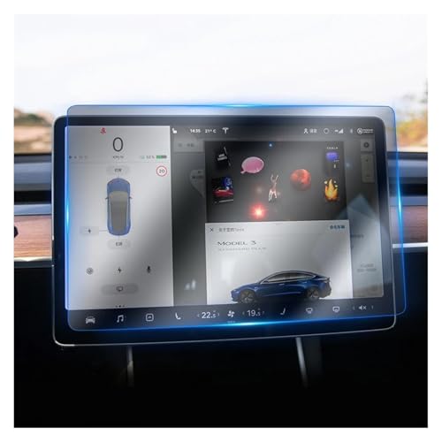 Protection verre trempé écran Tesla 3 Y 2021 haute résistance anti-rayures
