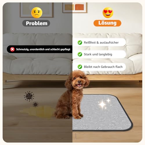 Tapis super absorbants pour chiots et chiens avec base imperméable