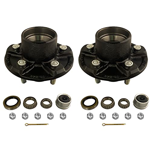M-Parts Set of 2 Trailer Idler Hub Kits 5 on 5.0” for 3,500 lbs Axle