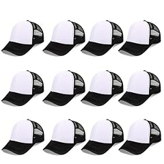 12pcs Black and White Hat