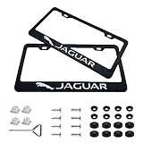 Auto Sport Fit Jaguar License Plate Frames with Screw Caps Set 2pcs Car License Plate Cover...