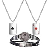 COACOM 2 Cadenas para Hombre Y 1 Pulsera, Estilo Hip-Hop Rock, Forma Punk Gótica, Accesorios A Juego para Ropa De Calle, Diseño De Coles De Amor Y Espadas.