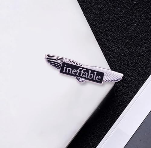 Image of Ineffable Good Omens Angel and Demon Halo Horns Wings Aziraphale Crowley TV Show Heaven Hell 1.4 inch Enamel Pin Badge