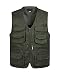 Produktbild Yonglan Herren Sommer Outdoorweste Mit Vielen Taschen Zipper Reine Farbe Touristische Weste Direktor Weste Armee-Grün XL