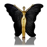 Wisifayardin Black Fairy Statues and Figurines Indoor Table Decor - Abstract Modern Home Sculpture - Resin Fairyland Fairy Statue for Home Office and Bedroom Dresser Decor