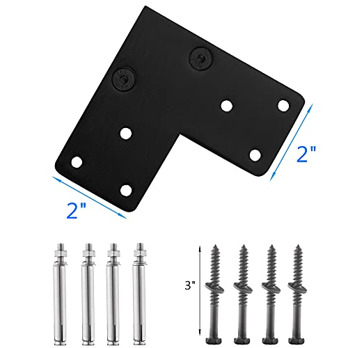 Senmit Cable Railing Post - Stainless Steel Square Fence Post for Deck Cable Railing System, Flat top 36"x2"x2" Corner Post 3 Sides Pre-Drilled, Matte Black by Senmit - Used condition - Image 4