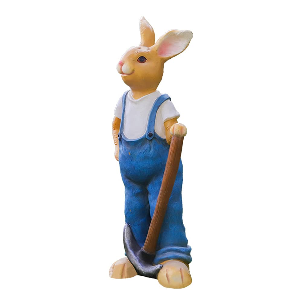Ornements de lapin de jardin en résine artisanale pour décoration de cour haut de gamme