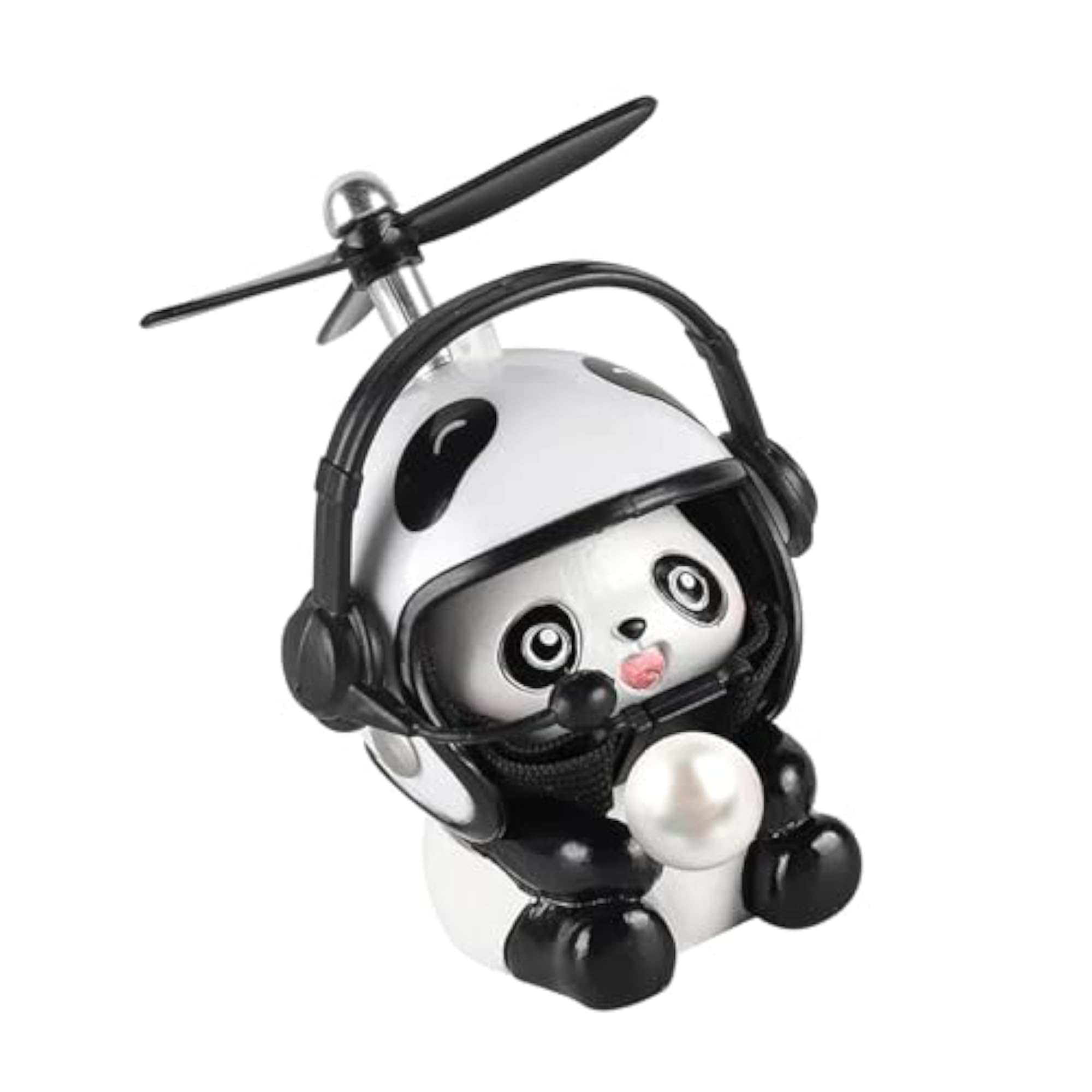 Bike Handlebars Mount Doll with Propeller Electric Car Panda Doll