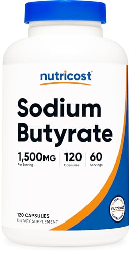 Nutricost Sodium Butyrate 1 500mg 120 Capsules 60 Servings Per Bottle