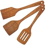 3 Pack wood Solid Turners: If you're looking for Slotted Kitchen Spatulas for cooking your favorite recipe, this set is your perfect choice. Our 3 Piece wooden spoon set is fit for your daily cooking needs. This set includes a slotted spoon, spatula ...