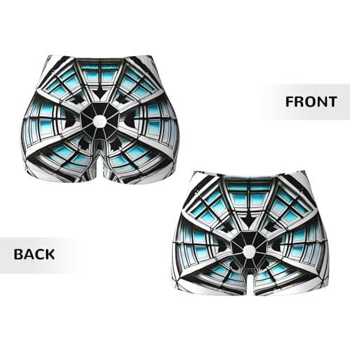 Octagon Building Pattern Sports Shorts, high Elastic Slim Fitness Pants, Suitable for Yoga/Leisure/Daily wear3