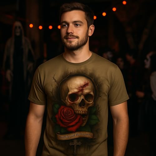 Blissboy Funny Skull Graphic T-Shirt Novelty Short Sleeve Crewneck Shirt
