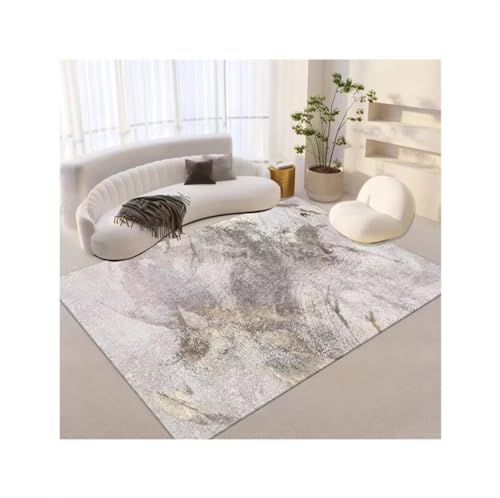 Tapis lavable en machine gris 50x80cm antidérapant et durable pour salon et descente de lit - 2