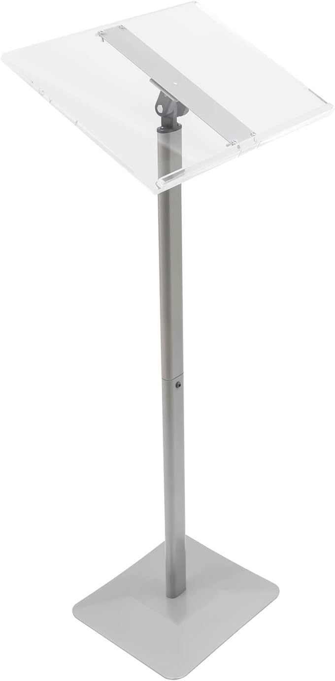 Soporte portátil de acrílico estable con base de metal pintada de 117,5 cm