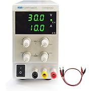 Labornetzgerät 0-30V / 0-10A Variables DC-Tischnetzteil 3-stellige LED-Anzeige Labornetzteil mit Alligatorkabeln, EU-Netzkabel für Forschung, Reparatur, Heimwerkerwerkzeug