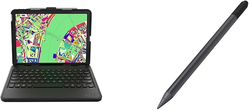 ZAGG Rugged Book Detachable Case and Magnetic-Hinged Keyboard for iPad Pro Stylus with Active & Capacitive Tips