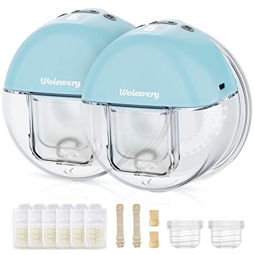 Image of Hands Free Breast Pump, Double Wearable Electric Breast Pump, Rechargeable Portable Silicone Breast Pump with 2 Modes & 9 Levels,LCD Display Memory Function, 24mm Flange