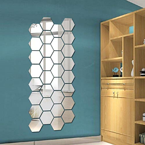Flameer 60x 3d Espelho Telhas Adesivos De Parede Mosaico Decalques Autoadesivos Quarto Decoração Da