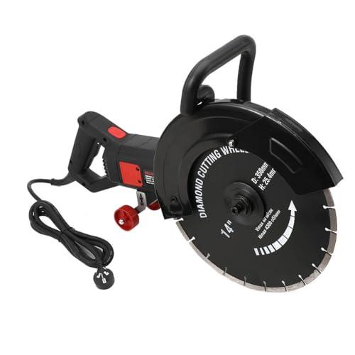 NICCOO Elektrischer Betonsäge 350mm, 220V Betonschneider Trennschleifer Pflasterschneider Kreissäge mit Wasserpumpe Wasserleitung, Nassbetonsäge Steinschneidemaschine Wandjäger Steinsäge Mauernutfräse