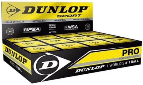 Dunlop Double Yellow Dot Official Squash Balls Pack of 12 by Dunlop