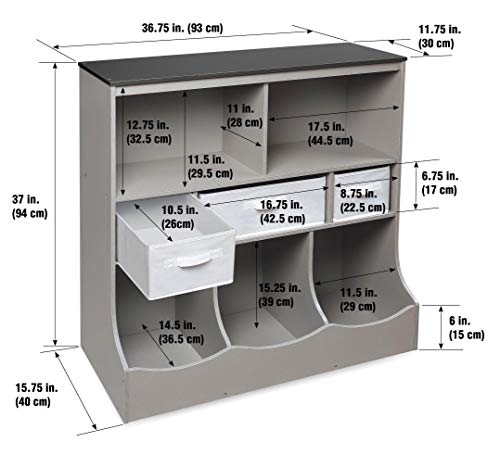 Freestanding Combo Shelf Cubby Bin Storage Organizer Unit With 3 Baskets #TOP7