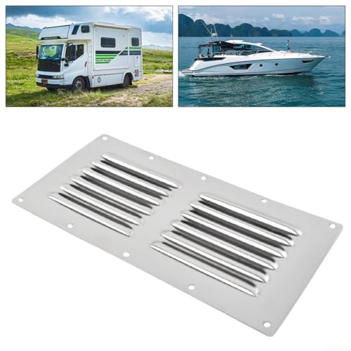 Presa d'aria rettangolare in acciaio inox stampato, 230 x 115 mm, per barche, navi, yacht, kayak