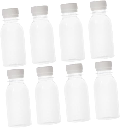 Hoement 8 botellas de leche dispensadoras de jugo, botellas de agua de vidrio transparente, mini vaso de cóctel de terrario, botellas de batido,