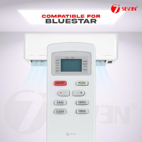 Image of 7SEVEN Compatible with Bluestar AC Remote Control Model 189 Suitable for 1 1.5 2 Ton Split & Window Air Conditioner - Match Key by Key Exactly with existing Bluestar AC Remote Function