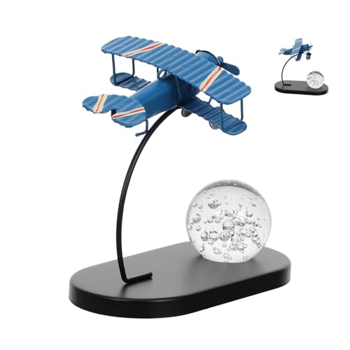 Avión retro de hierro Alipis azul para decoración vintage de escritorio y estanterías 2