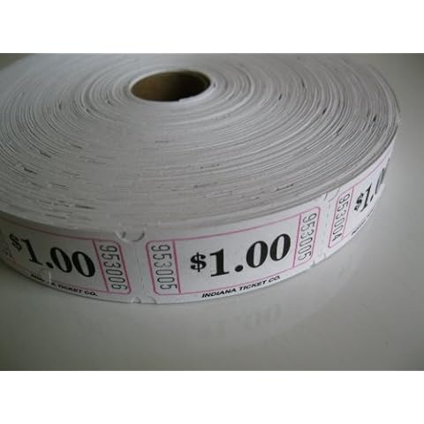 2000 White $1 Single Roll Consecutively Numbered Raffle Tickets Cover
