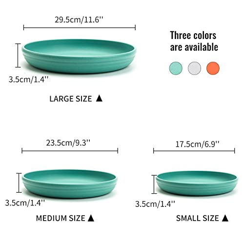 Sungmor Plastic Plant Saucer Drip Trays - Set Of 3 (6.8" & 9.2" & 11.5") Emerald Green Plant Pot Saucers Plate - Round Flowerpot Drip Tray For Indoor & Outdoor Potted Plants #TOP4