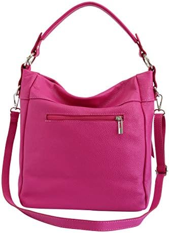AmbraModa GL030 - Borsa italiana a spalla da donna in vera pelle, borsa a  tracolla, borsa a mano da donna (fuxia) : Amazon.it: Scarpe e borse