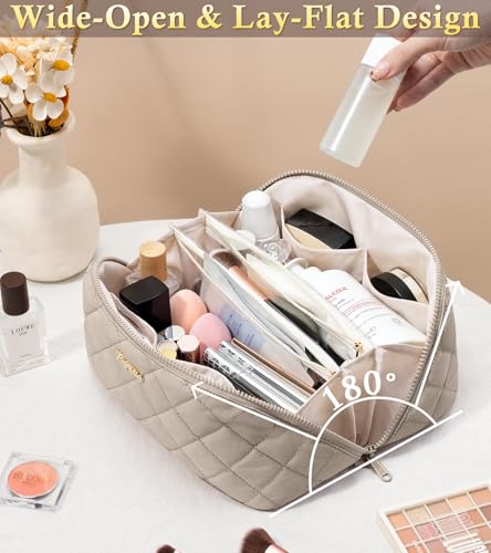Image of Travel Makeup Bag, Large Capacity Puffy Toiletry & Cosmetic Bag for Women