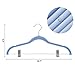 SONGMICS 30-Pack Pants Hangers, 16.7-Inch Long Velvet Hangers with Adjustable Clips, Non-Slip, Space-Saving for Pants, Skirts, Coats, Dresses, Tank Tops, Blue UCRF12IN30