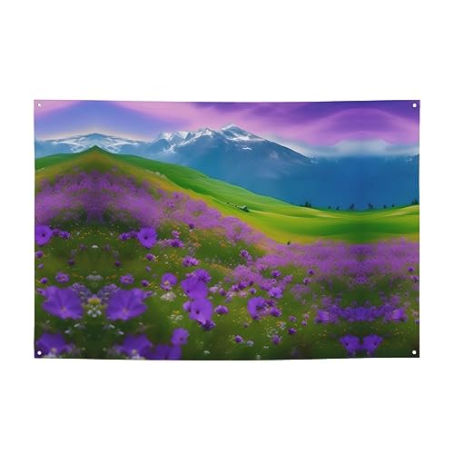 Bannière anniversaire violette décoration polyvalente de jardin pour Halloween et Noël
