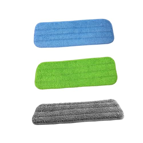 Anneome 3 Piezas Mopa de Repuesto para Fregona Pulverizadora Trapeador de Limpieza Paquete para Mopa Azul Verde y Gris Herramienta de Limpieza para Reemplazo de Paños para Trapear