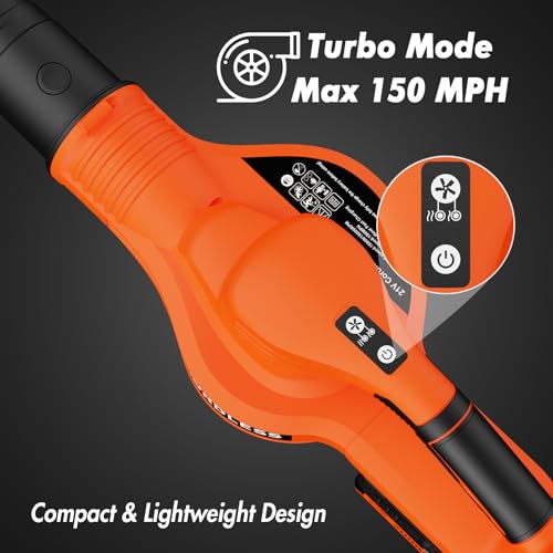 Image of Leaf Blower Cordless - 21V Powerful Electric Leaf Blower with 2 Batteries and Charger, 2 Speed Modes, 2.0Ah Lightweight Battery Powered Leaf Blowers for Lawn Care, Patio, Dust, Blowing Leaves
