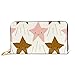 Produktbild JHGFG Mode Handtasche Reißverschluss Brieftasche Niedliche lächelnde Sternschnuppen Rotgold Telefon Kupplung Geldbörse Abendkupplung Blockieren Leder Brieftasche Multi Card Organizer