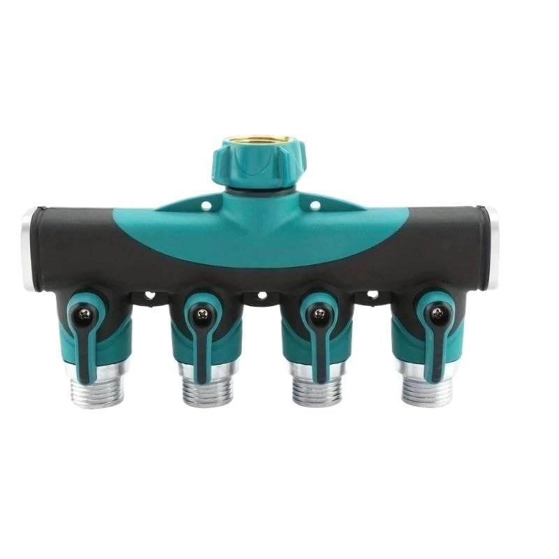Genérico Conector de Manguera de 4 vías y 2 vías de 3/4 ", Divisor de Agua for jardín, Adaptador de Grifo, válvula de Cierre de Manguera for jardín doméstico(European 4 Way)