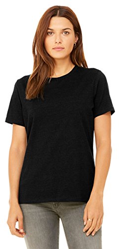BELLA+CANVAS Women's Relaxed Jersey Short Sleeve Tee. BC6400 XL Black Heather