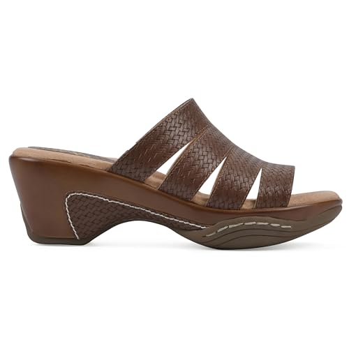 WHITE MOUNTAIN Shoes Valora Women's Clog Sandal, Brown/Woven, 9 M by WHITE MOUNTAIN - Used condition - Image 4